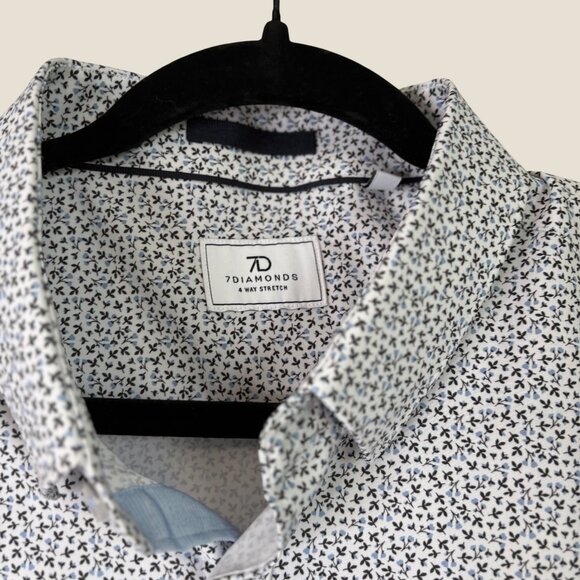 7 Diamonds Madrid 4-Way Stretch Performance Wrinkle Resistant Golf Shirt Size XL - Picture 6 of 11